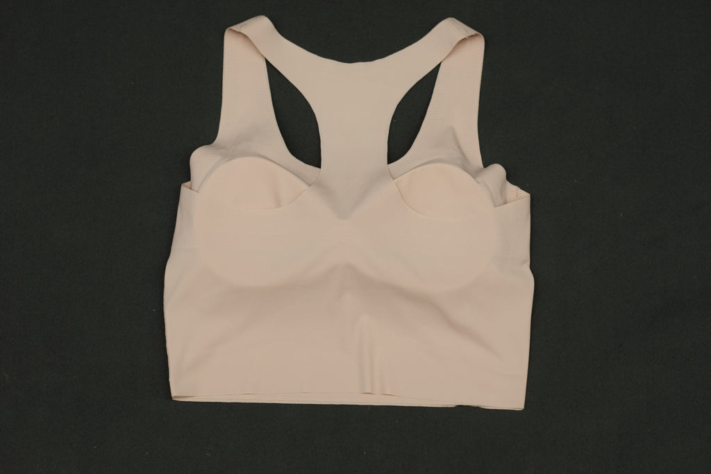 Women’s Seamless Padded Sports Bra – Racerback Yoga & Workout Bra (Skin Beige)