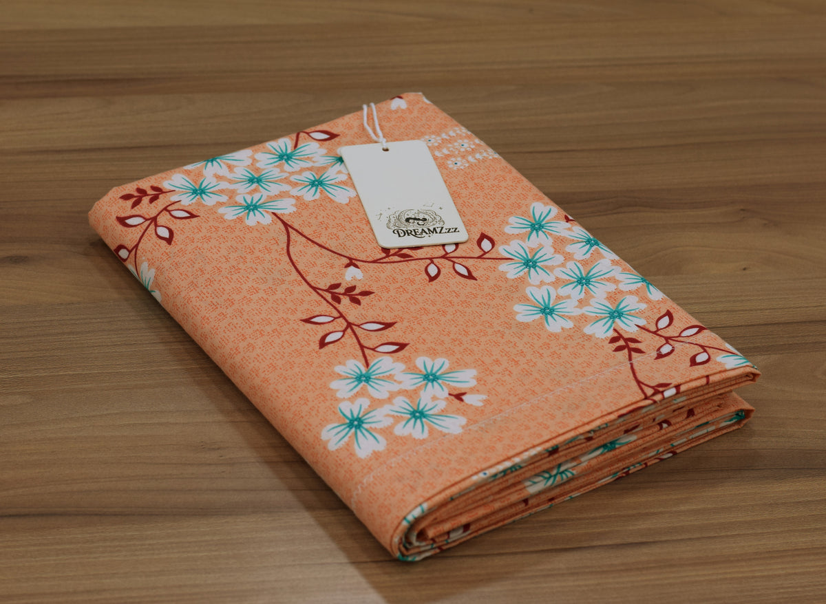     queen Size Cotton Blend Floral Printed Bedsheet – 90 × 100 Inches