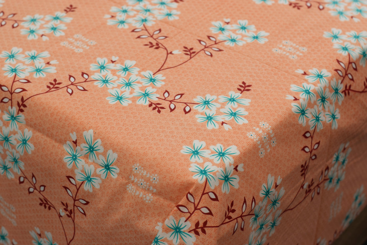     queen Size Cotton Blend Floral Printed Bedsheet – 90 × 100 Inches