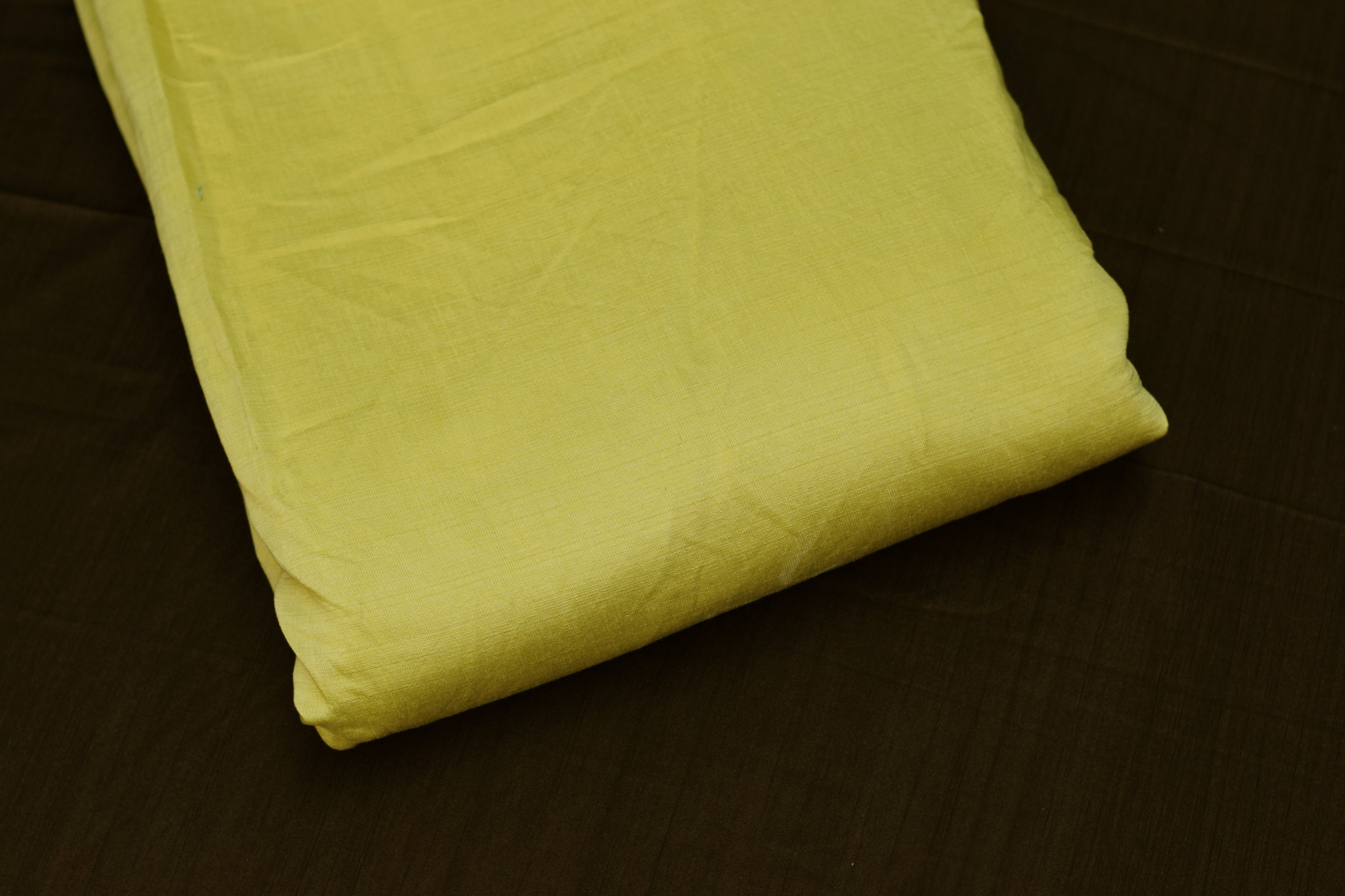 Premium Lime Green Tussar Silk Dress Material Set | Embroidered Top & Plain Bottom (56" Width)