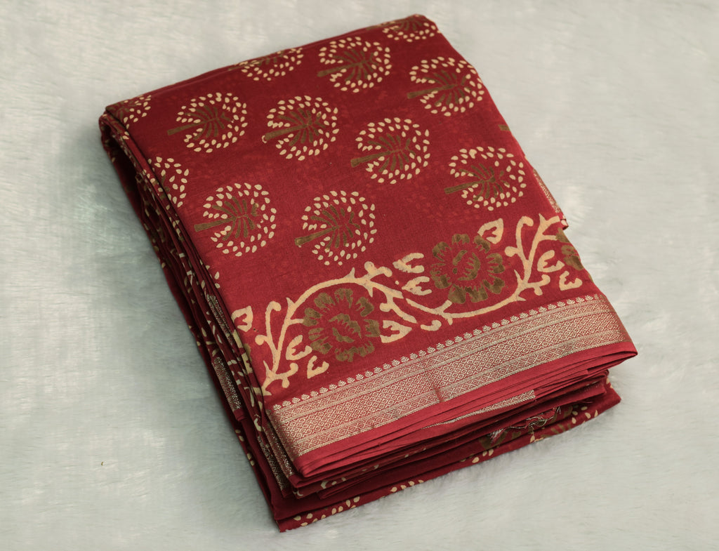 Elegant Printed Churidar Set Material – Traditional Floral & Geometric Print