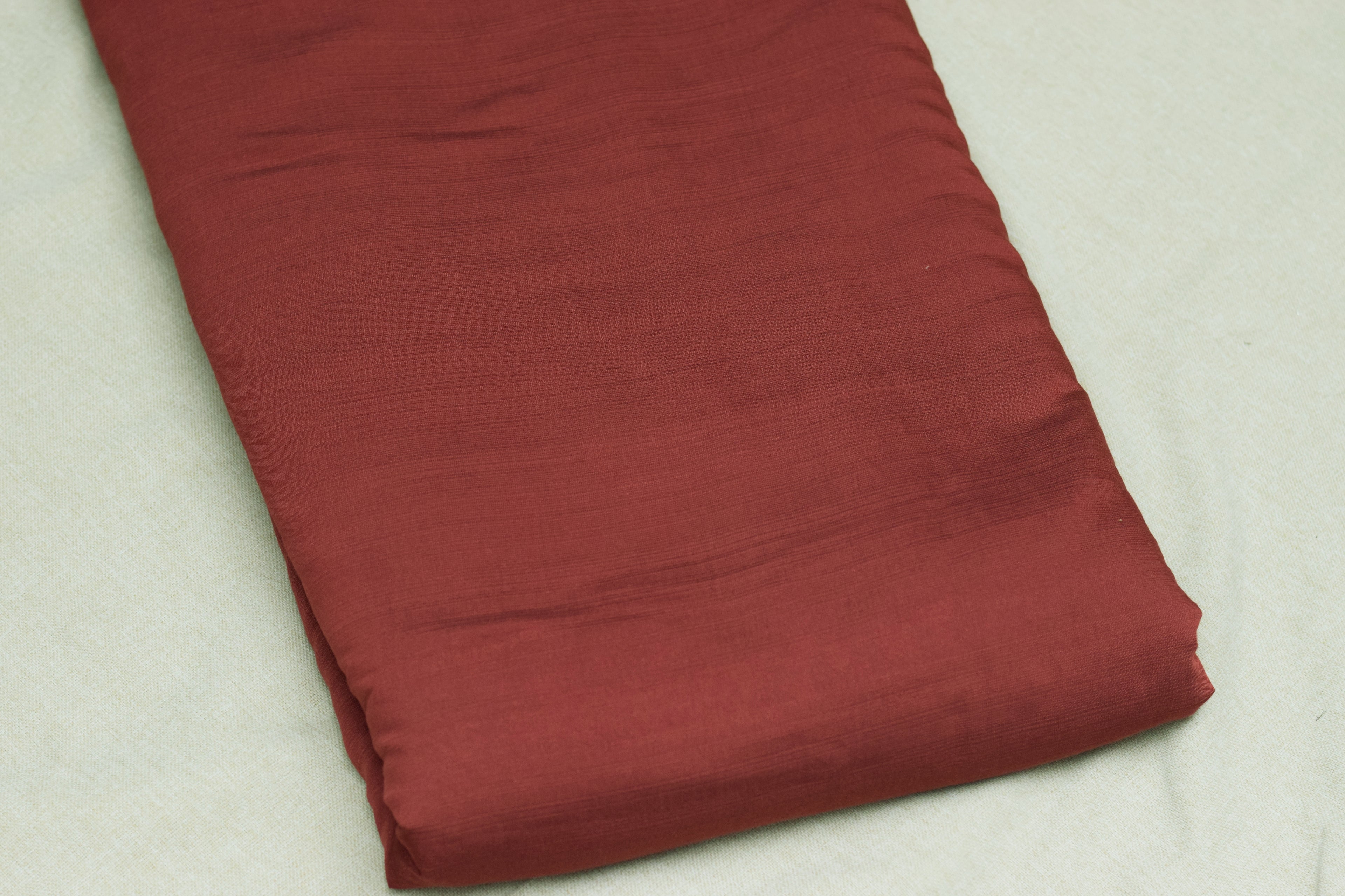 Premium Terracotta Brown Vertican Silk Unstitched Dress Material Set - 2.5m Top & 2m Bottom (56" Width)