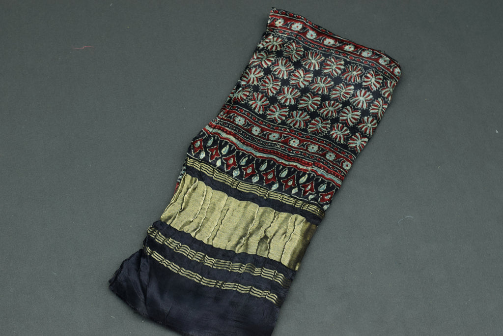 Midnight Floral Modal Silk Churidar Material Set