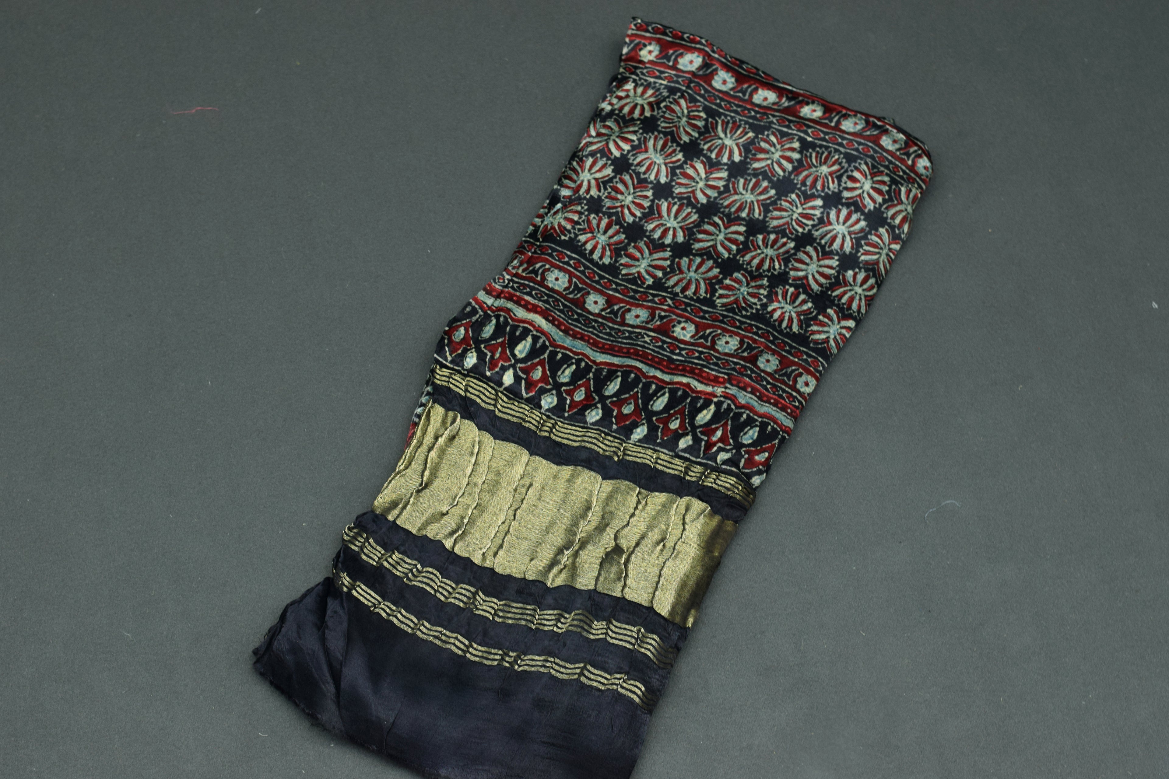 Midnight Floral Modal Silk Churidar Material Set