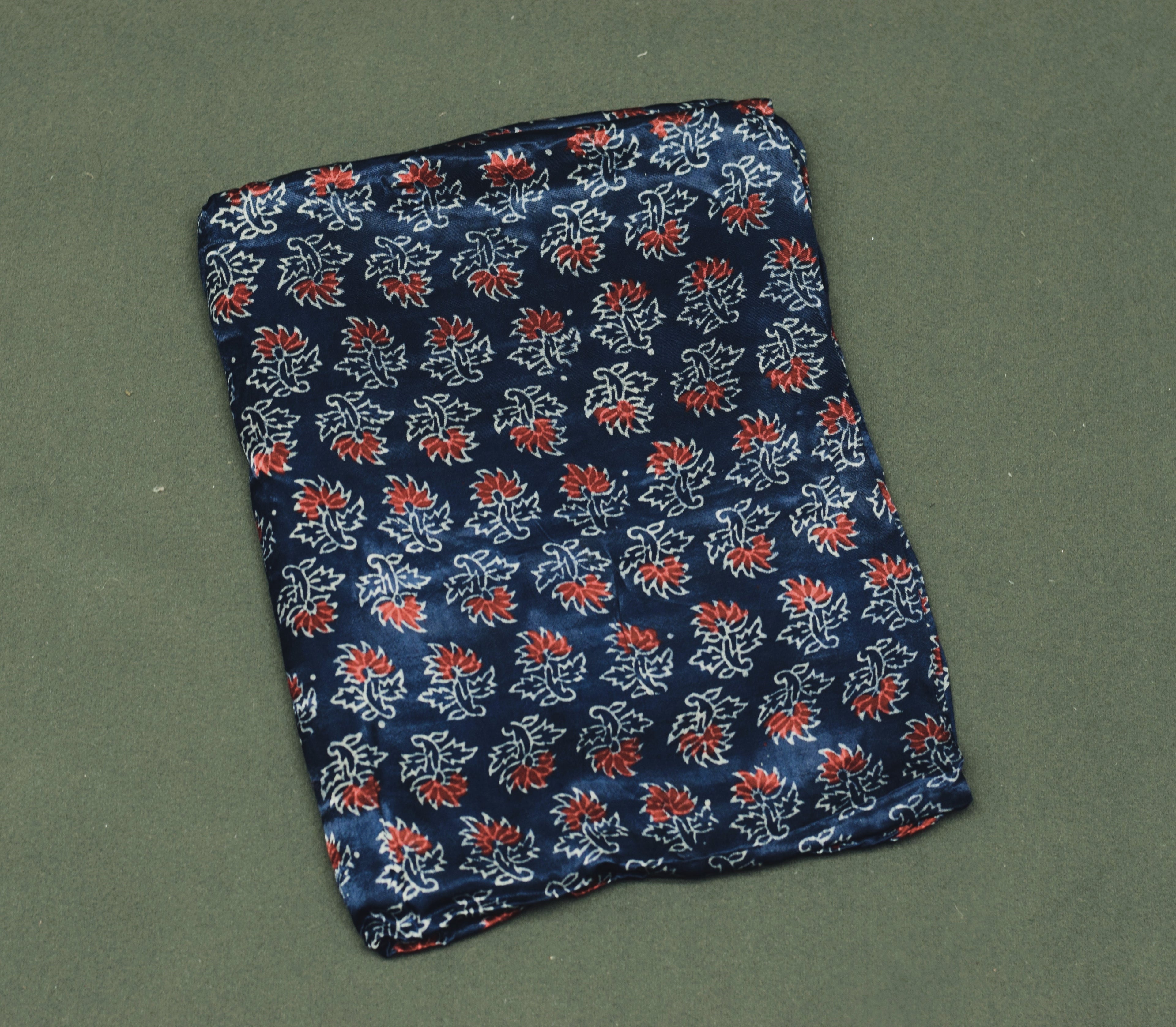 Midnight Navy Floral Modal Silk Churidar Material Set