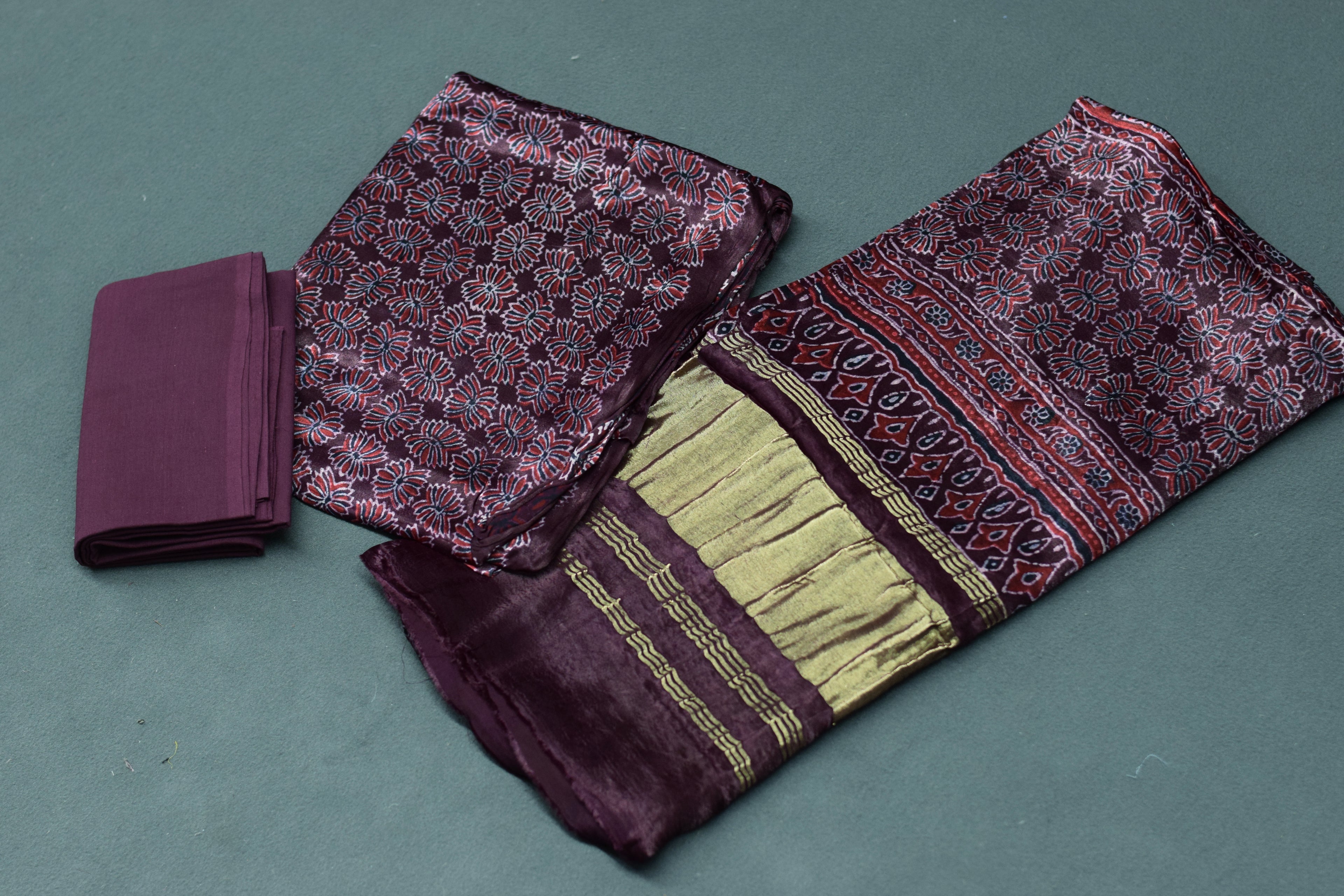 Plum Royale Modal Silk Churidar Material Set