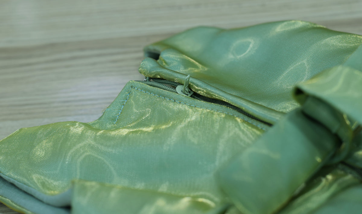 Olive Green Fancy Baby Girl Frock with Decorative Floral Embellishments