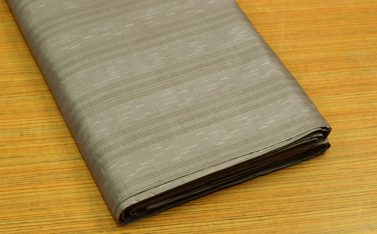 Tasar Silk Dress Material – Grey | 2.75 Metres | 44" Width | Top & Bottom