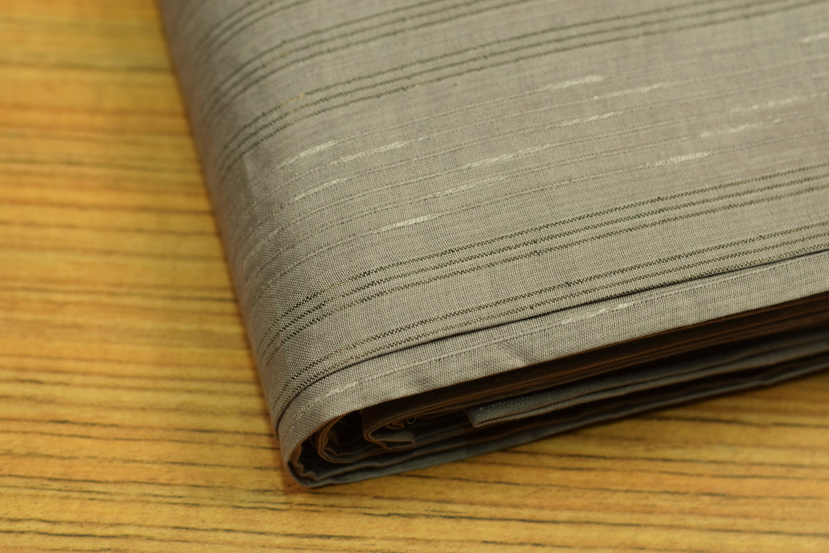 Tasar Silk Dress Material – Grey | 2.75 Metres | 44" Width | Top & Bottom