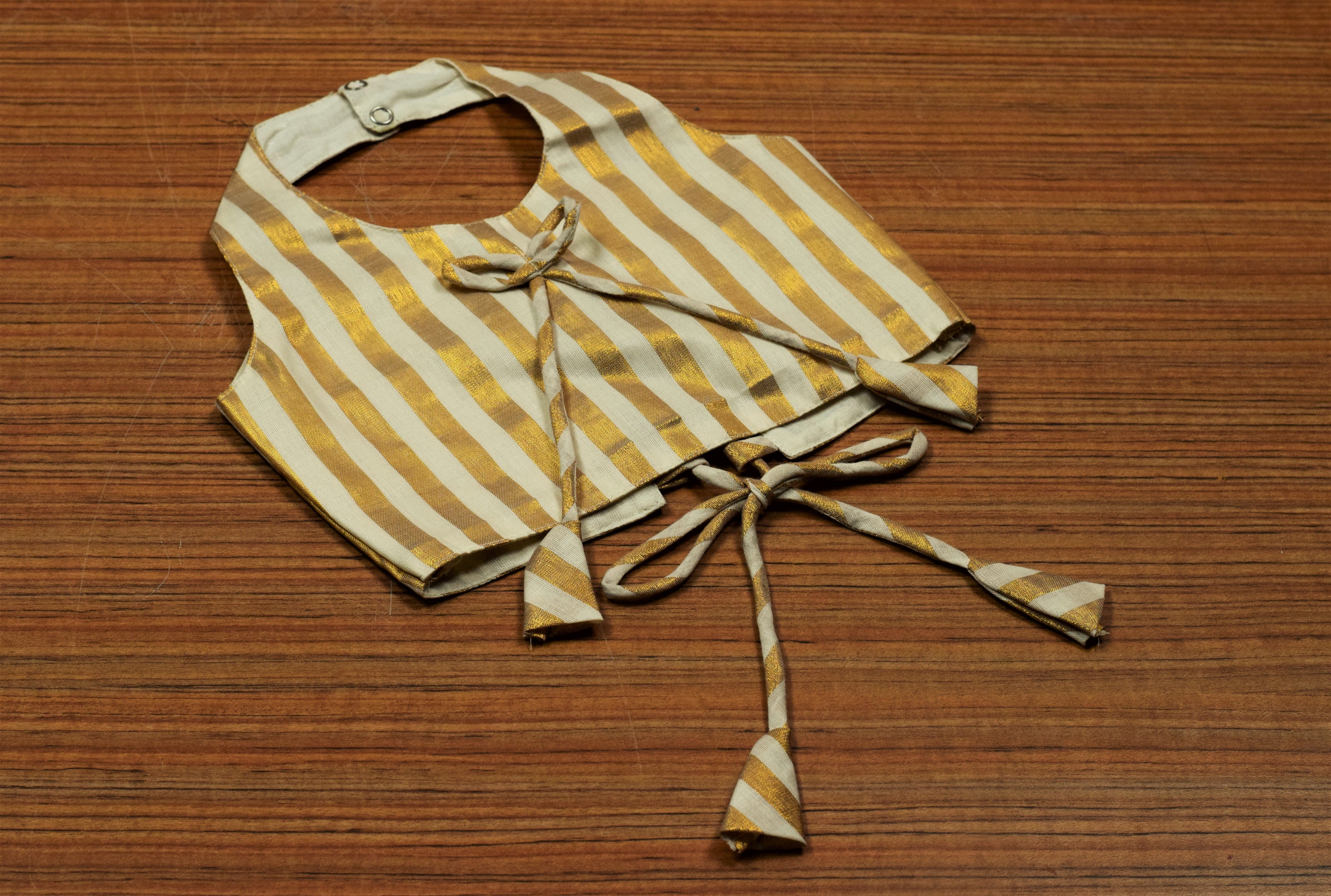 Girls Kerala Traditional Kasavu Skirt & Blouse Set | Off White Traditional Ethnic Wear | Golden Stripe Blouse | Festive Outfit