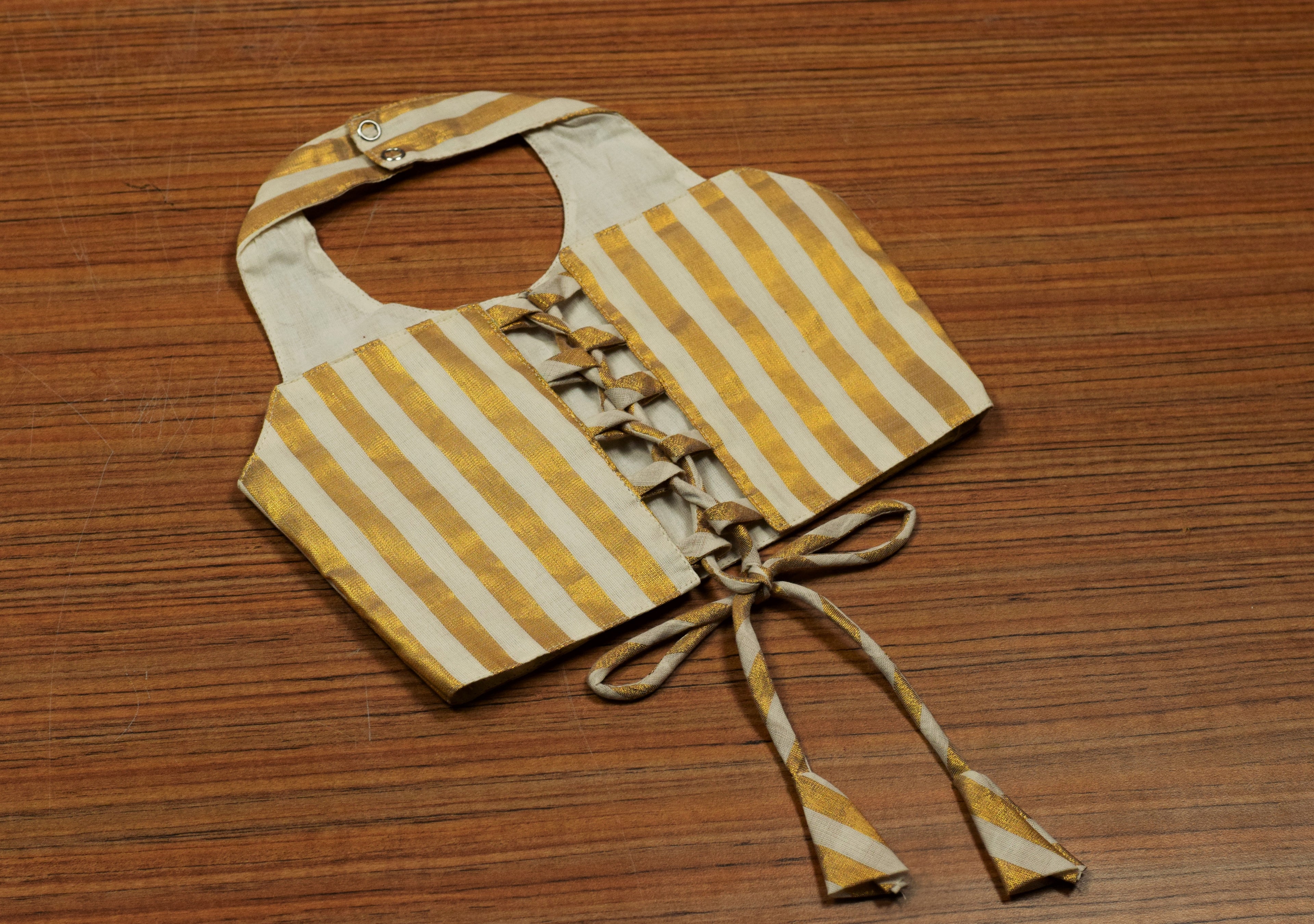 Girls Kerala Traditional Kasavu Skirt & Blouse Set | Off White Traditional Ethnic Wear | Golden Stripe Blouse | Festive Outfit