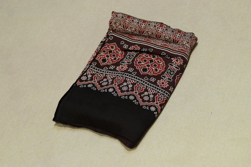 Modal Silk Churidar Dress Material Set – Printed Top with Bottom & Dupatta