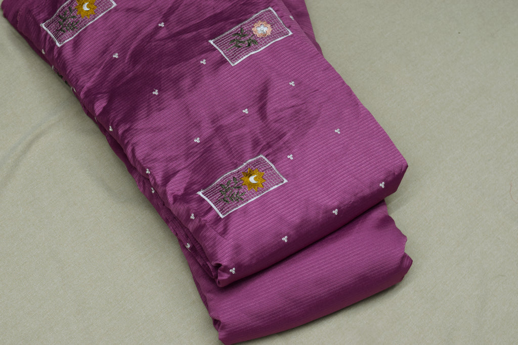 Berry Blossom Berlin Silk Dress Material Set- 56"