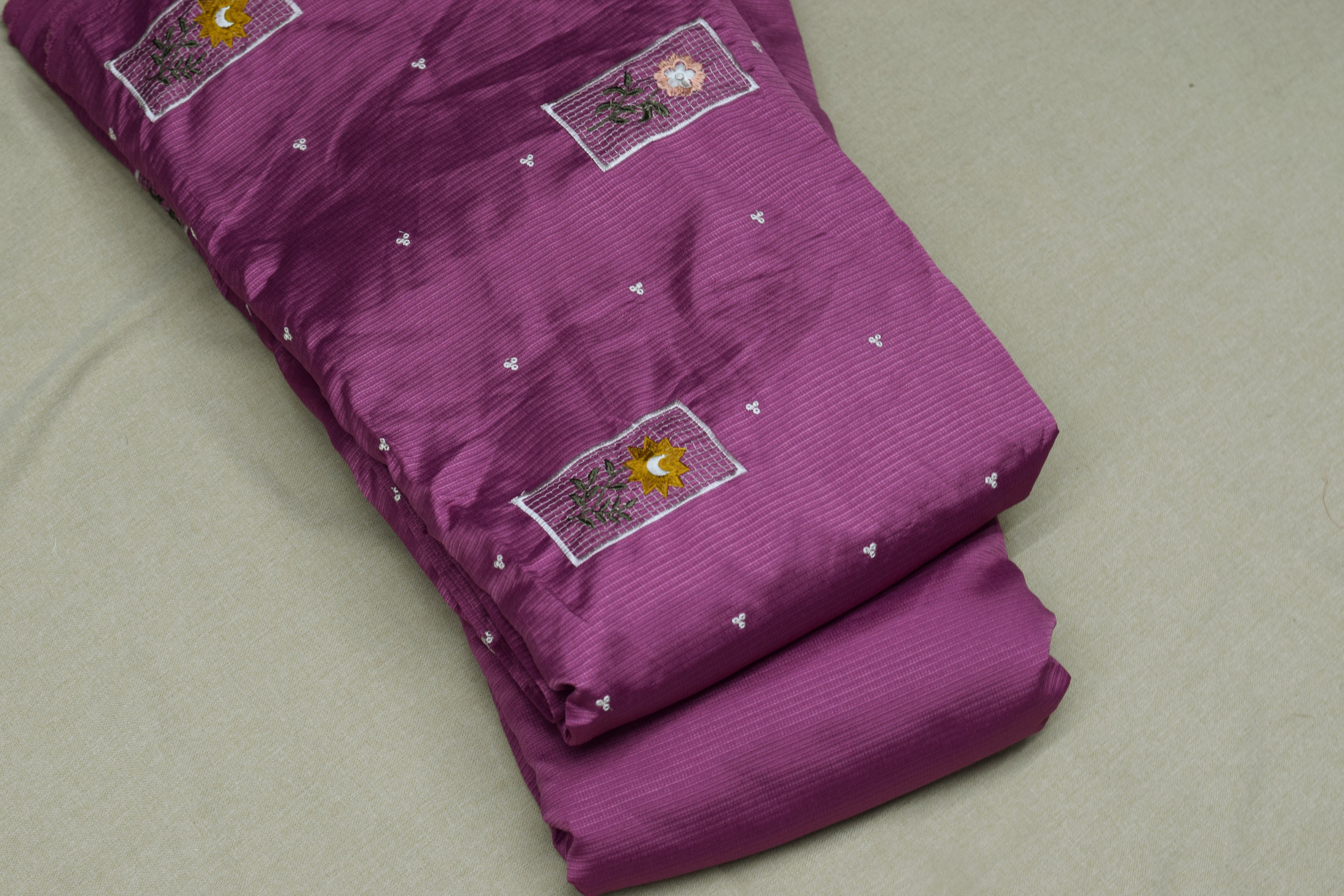 Berry Blossom Berlin Silk Dress Material Set- 56"