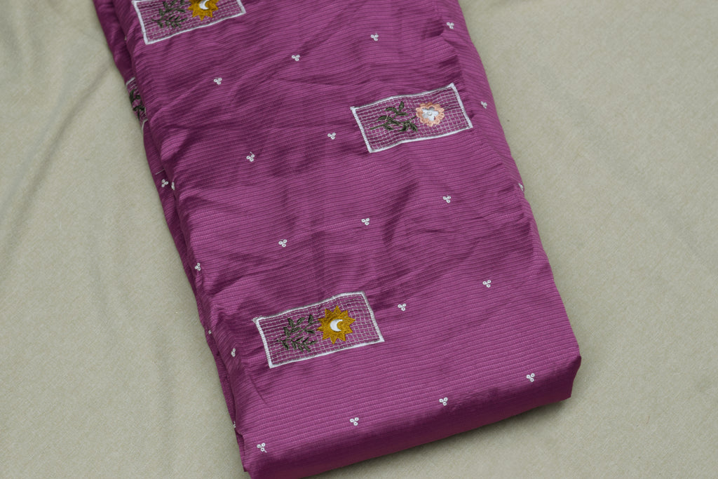 Berry Blossom Berlin Silk Dress Material Set- 56"