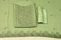 Elegant Sage Green Christ Georgette Churidar Material Set with Floral Embroidery
