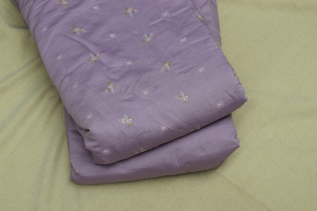 Lavender Blossom Berlin Silk Dress Material Set-56"