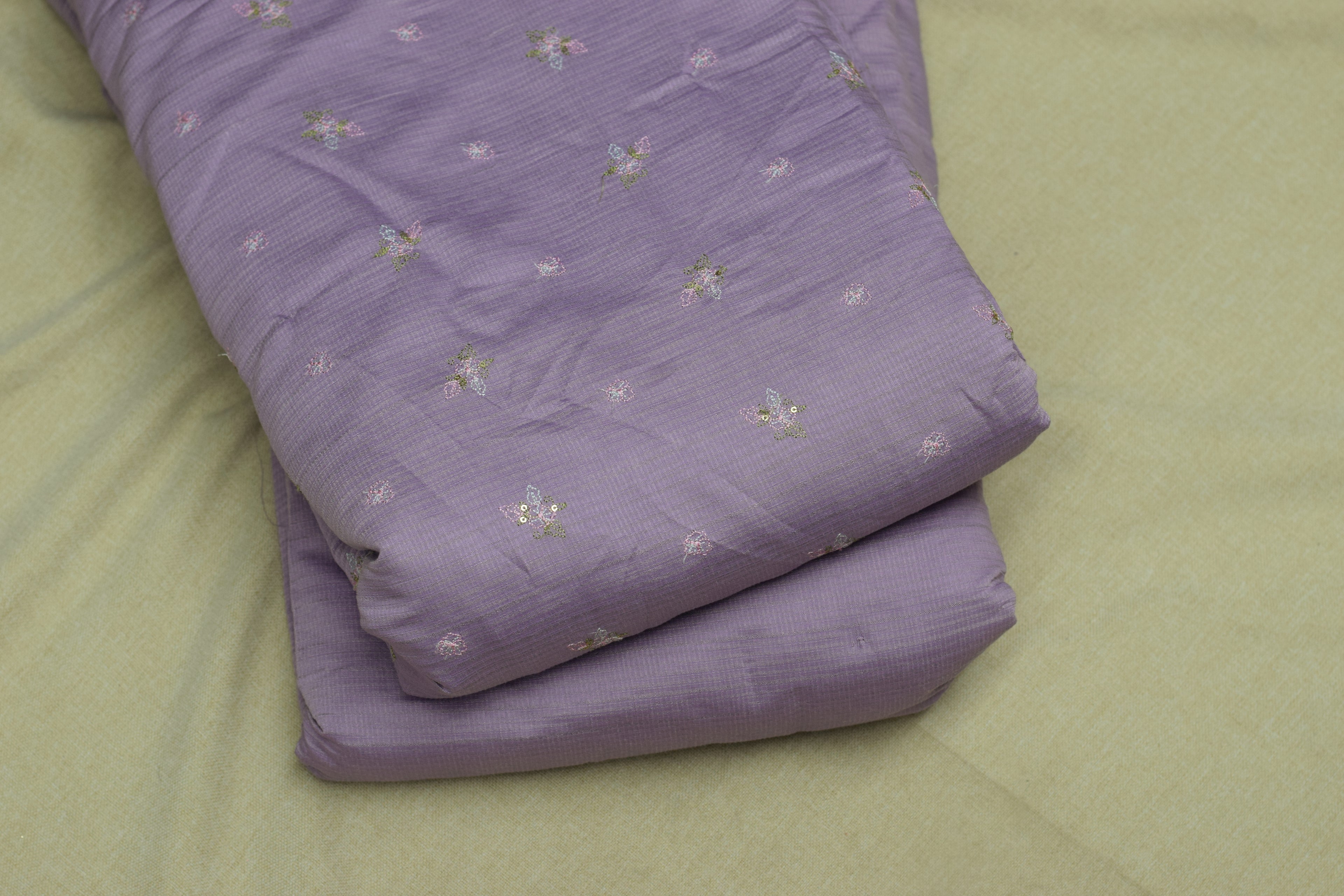 Lavender Blossom Berlin Silk Dress Material Set-56"