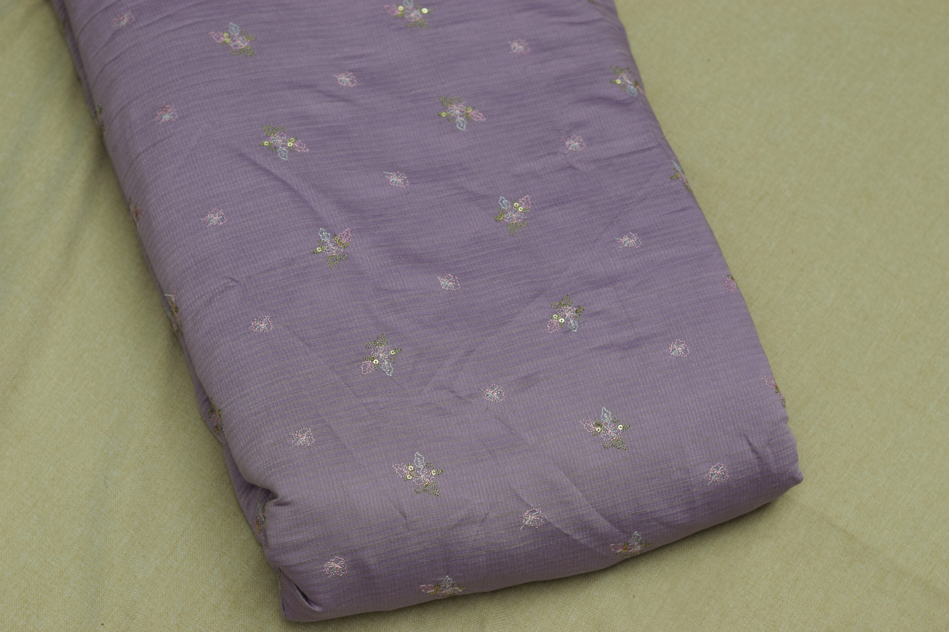 Lavender Blossom Berlin Silk Dress Material Set-56"