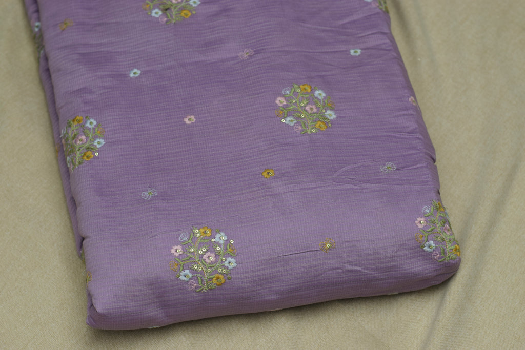 Lavender Bloom Berlin Silk Dress Material Set