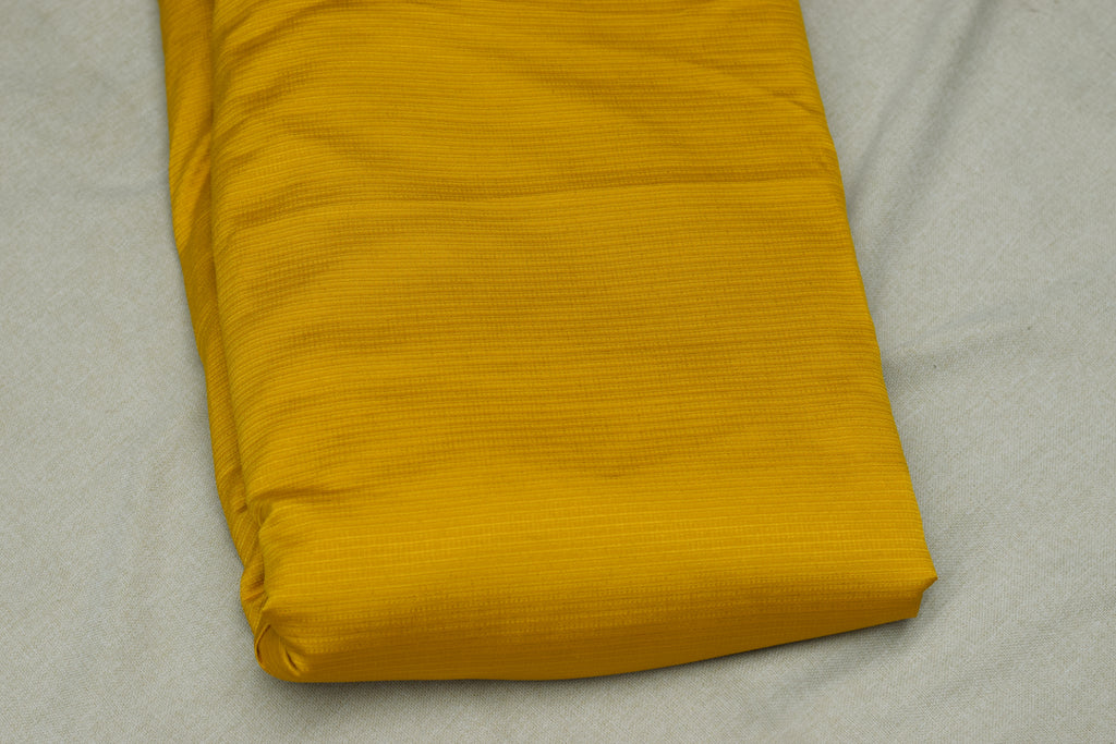 Golden Mustard Berlin Silk Embroidered Dress Material Set