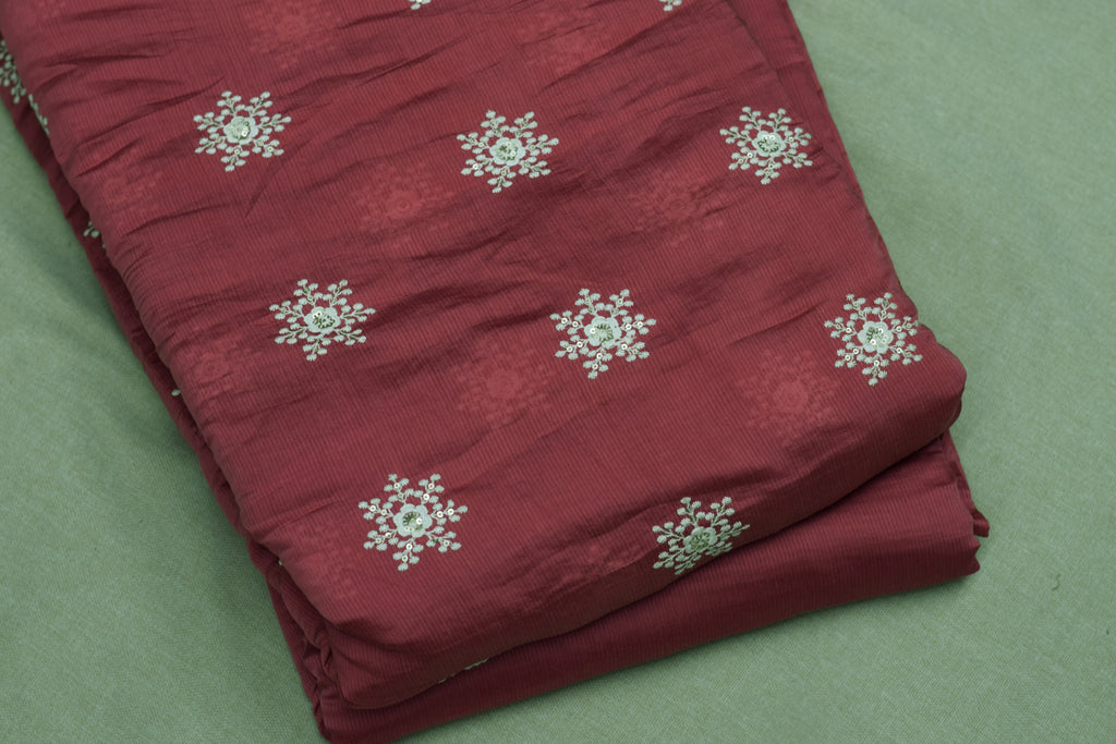 Ruby Mist mull chandari  Dress Material Set