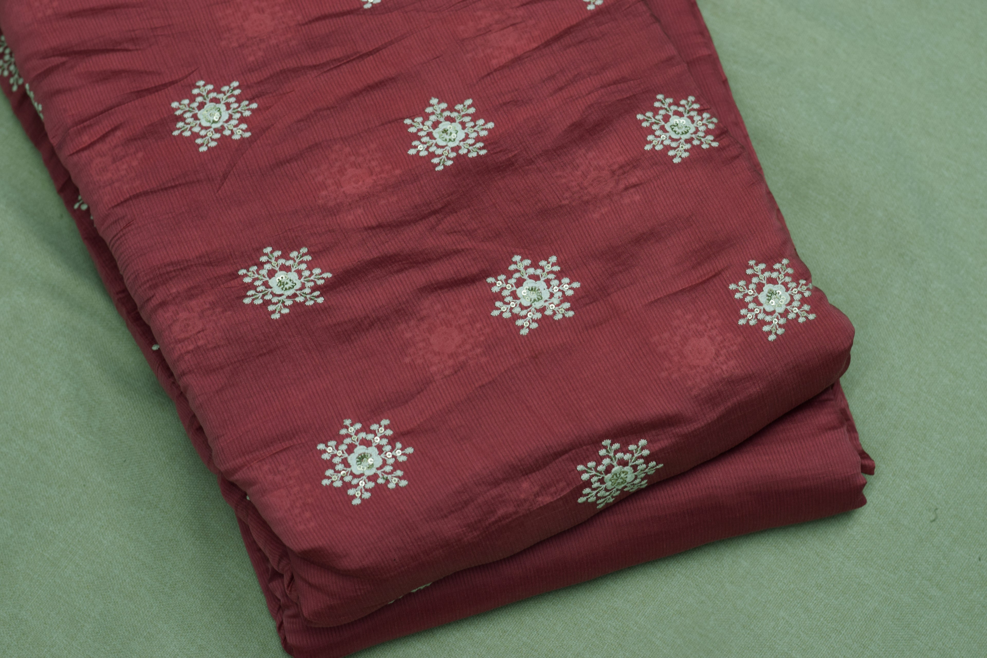 Ruby Mist mull chandari  Dress Material Set