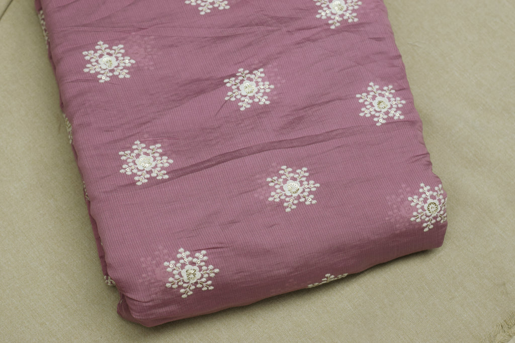 Rosewood Bloom mull chandari  Dress Material Set