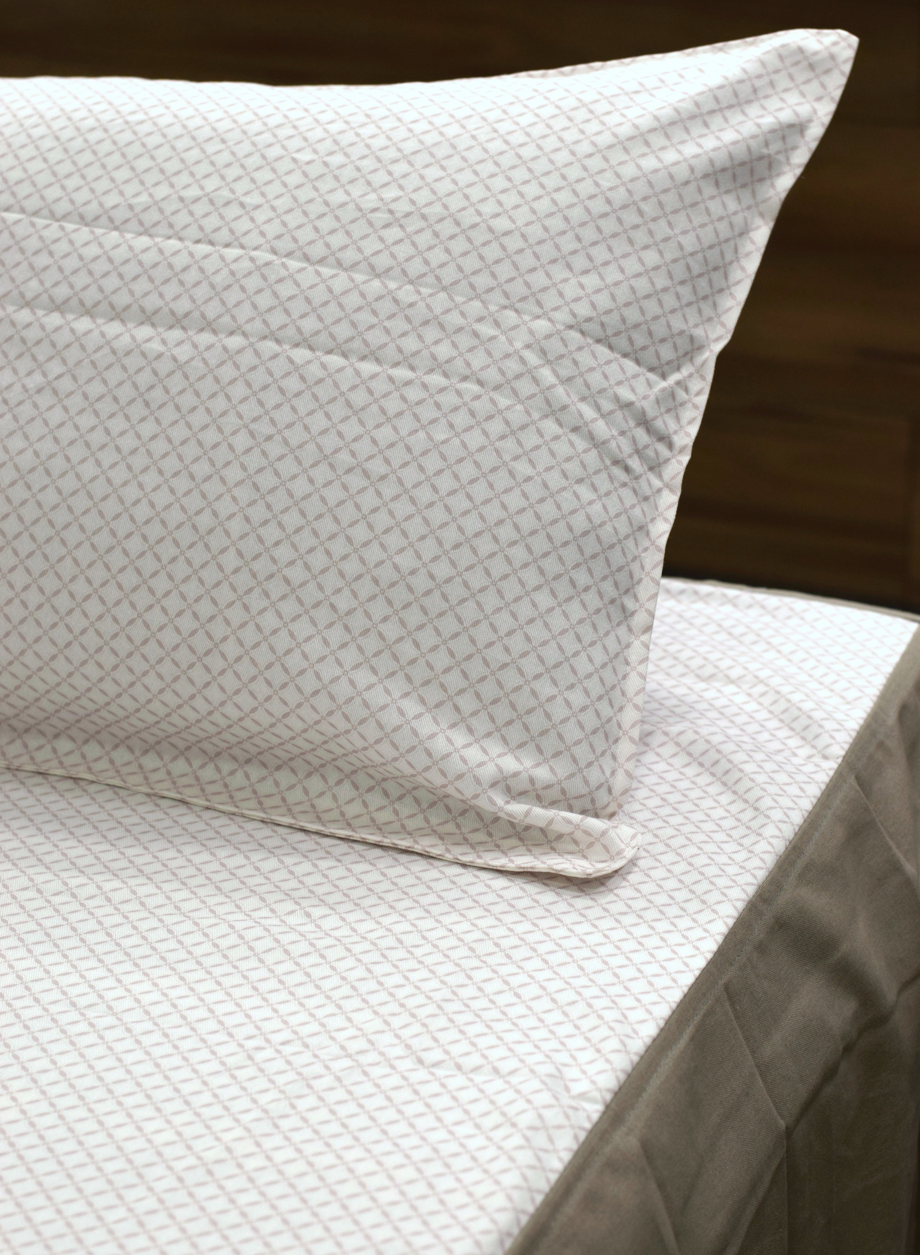 King Size Cotton Bedspread with Pillow Covers – Elegant Ivory & Taupe Geometric Design | Bedspread Set