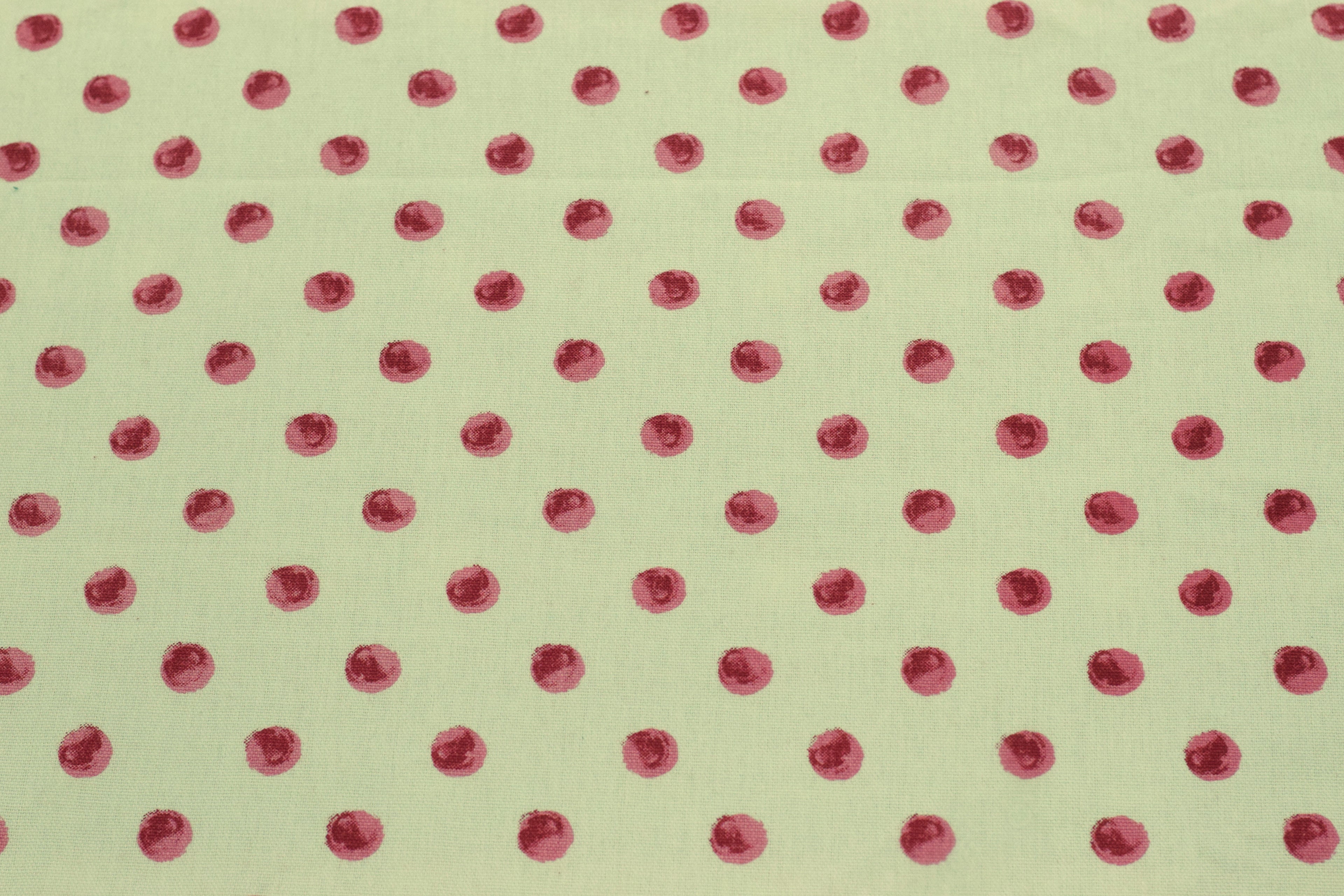 King Size Cotton Bedspread with 2 Pillow Covers – Ivory & Maroon Polka Dot Printed Bed Cover
