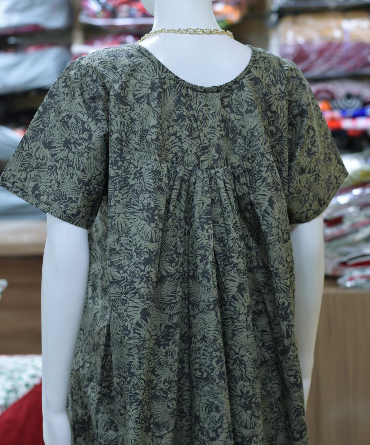 Women’s Full Length Cotton Nighty – Printed Comfort Nightdress | Size L