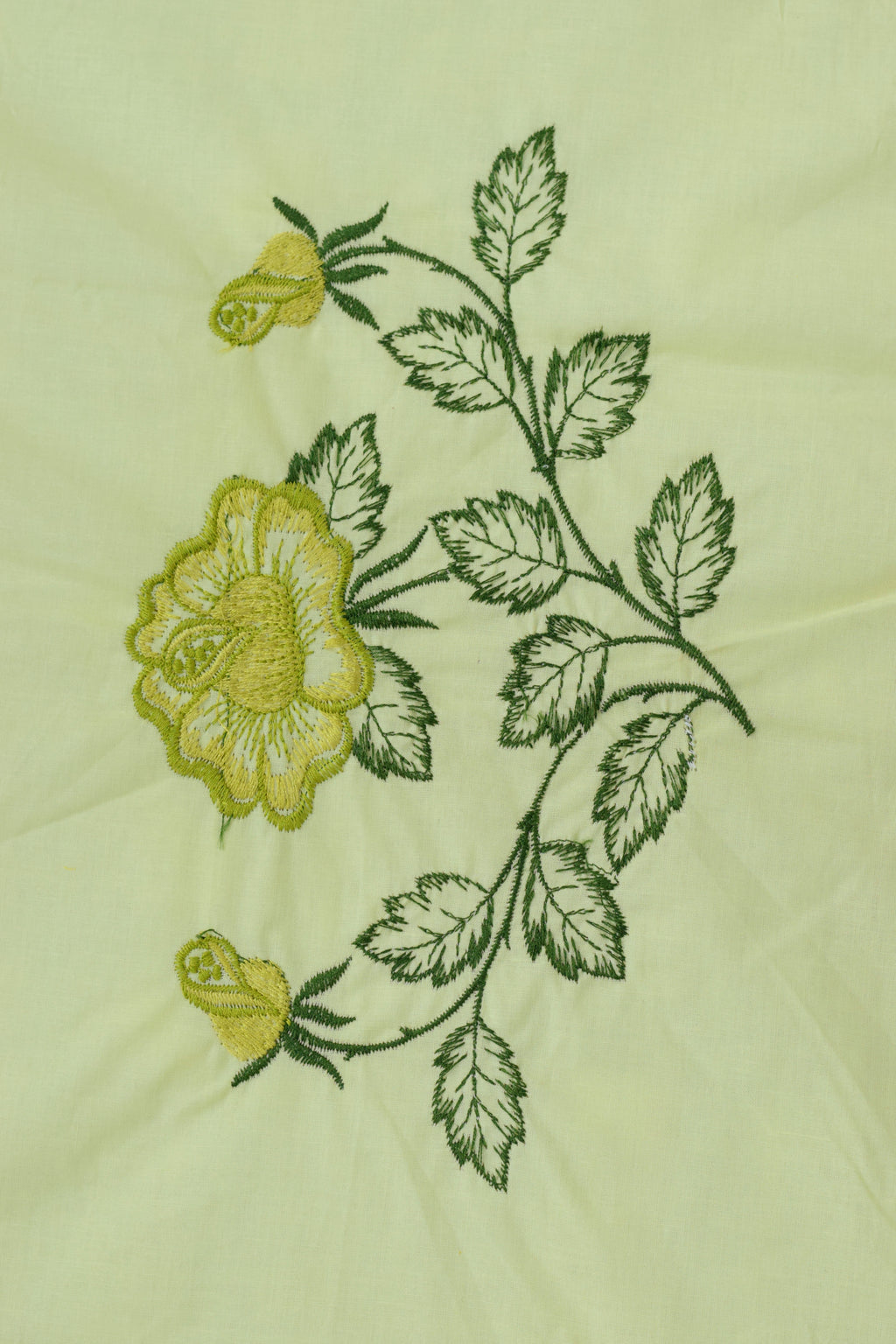 Queen Size Light Green Floral Embroidered Bedspread Set with Pillow cover& Cushion – 90 x 100 Inches