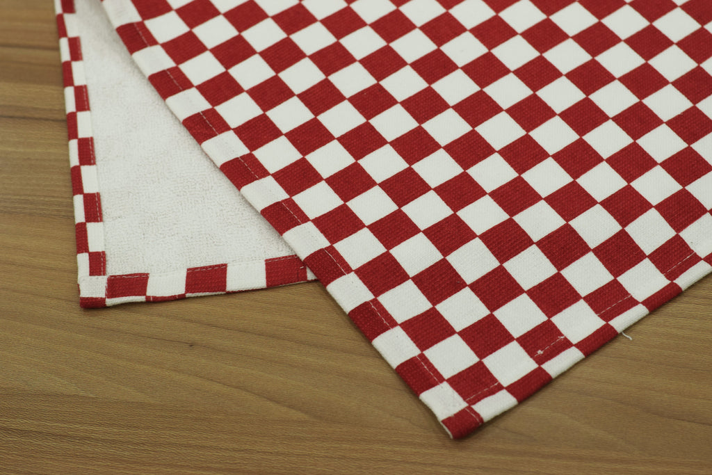 Checkered Kitchen Towels Set of 3 | Cotton Kitchen Towels