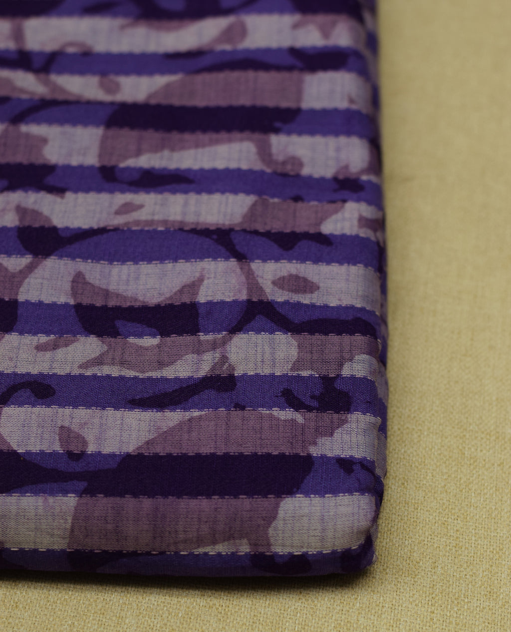 Purple Floral Stripe Soft Cotton Dress Material – 44" Width | Top Length 2.50 M