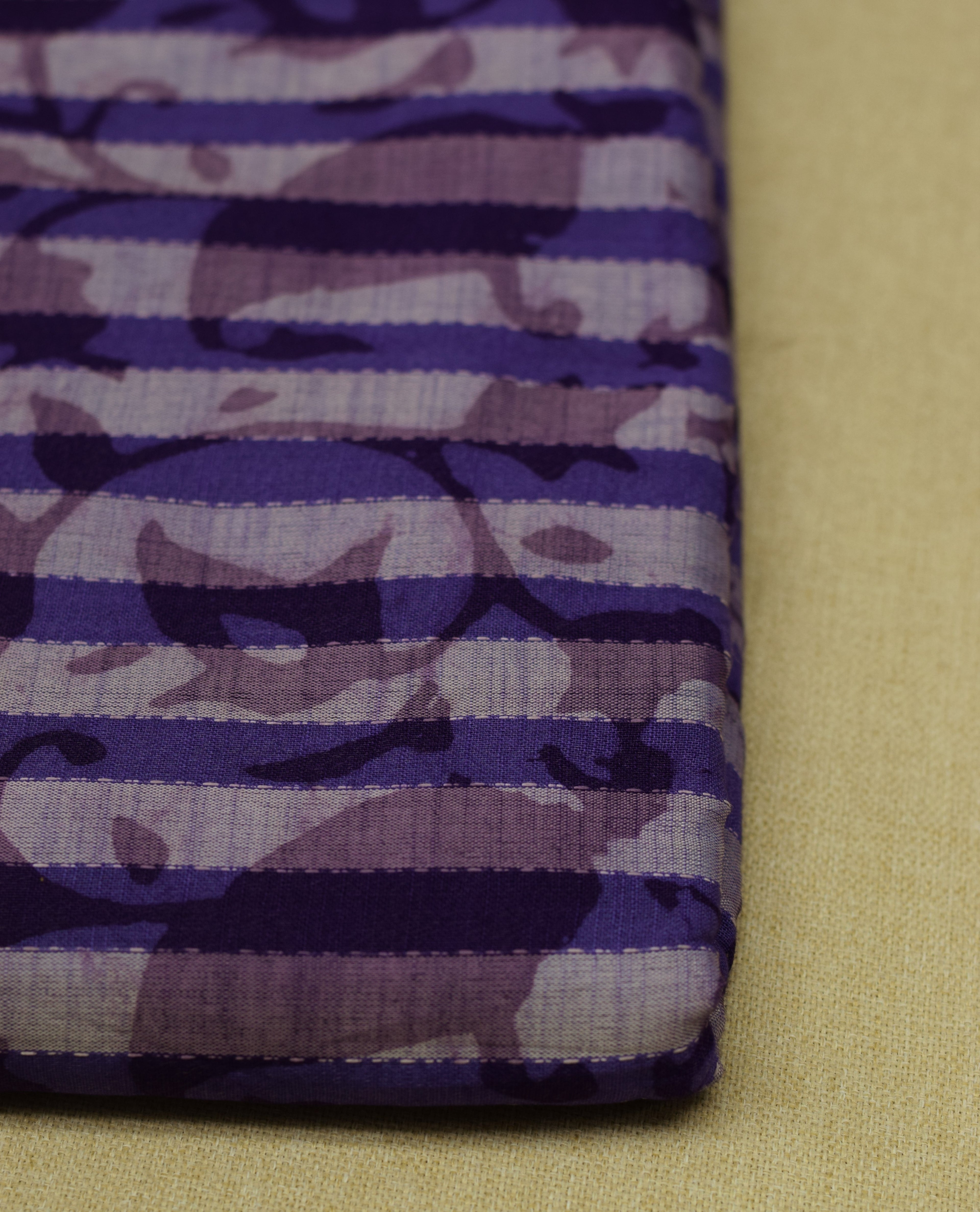 Purple Floral Stripe Soft Cotton Dress Material – 44" Width | Top Length 2.50 M