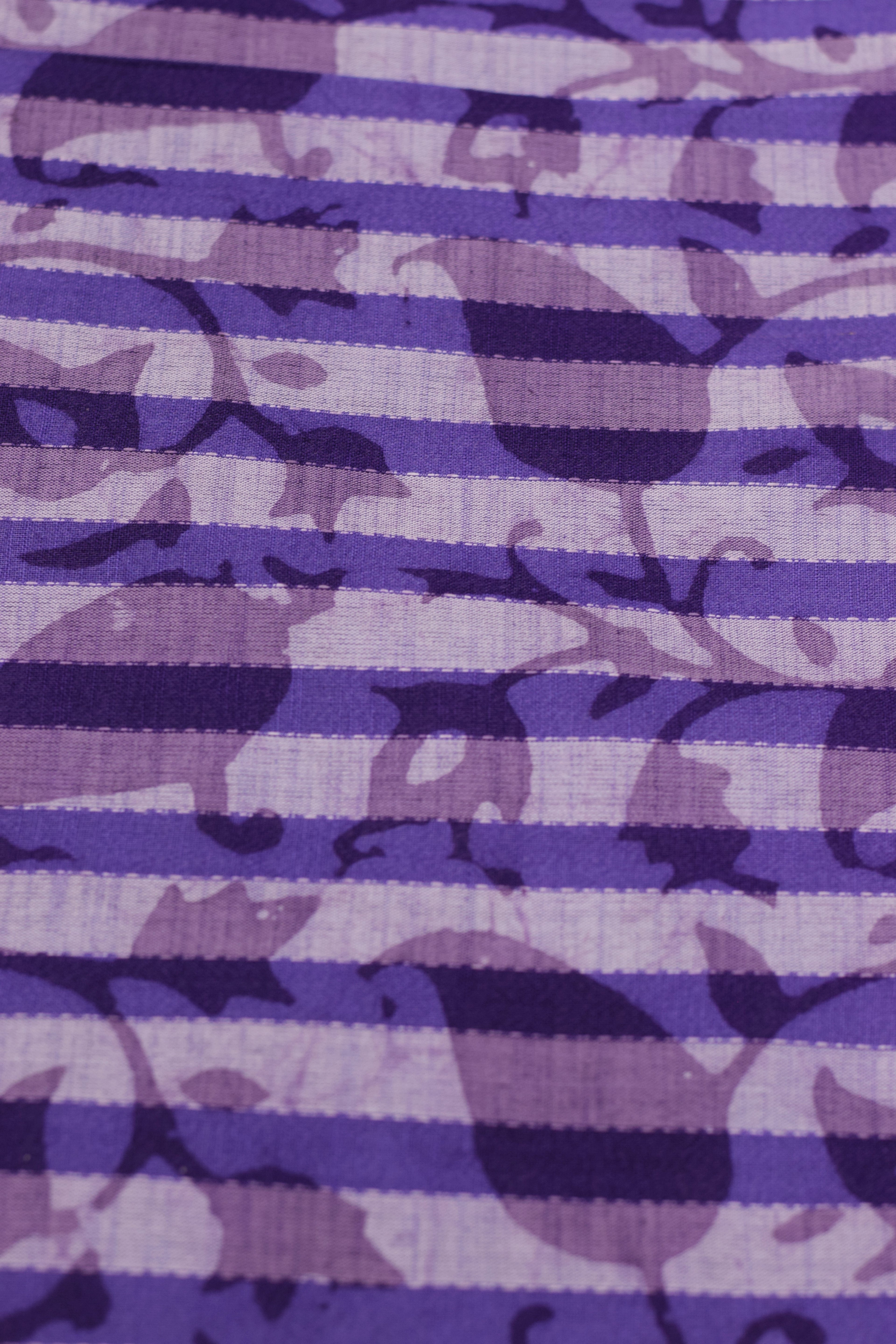 Purple Floral Stripe Soft Cotton Dress Material – 44" Width | Top Length 2.50 M