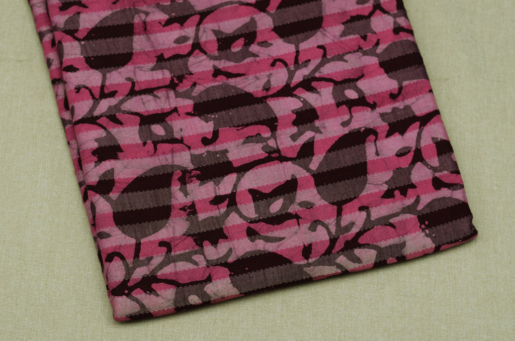 Soft Cotton Floral Printed Dress Material for Women – Pink & Grey | 44" Width | 2.50 Meter Top Fabric
