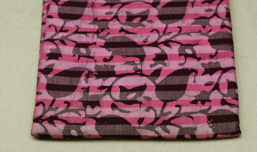Soft Cotton Floral Printed Dress Material for Women – Pink & Grey | 44" Width | 2.50 Meter Top Fabric