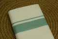 Traditional Kodi Double Mundu – Off White Cotton Dhoti with Light Sea Green Border | Kerala Ethnic Wear for Men