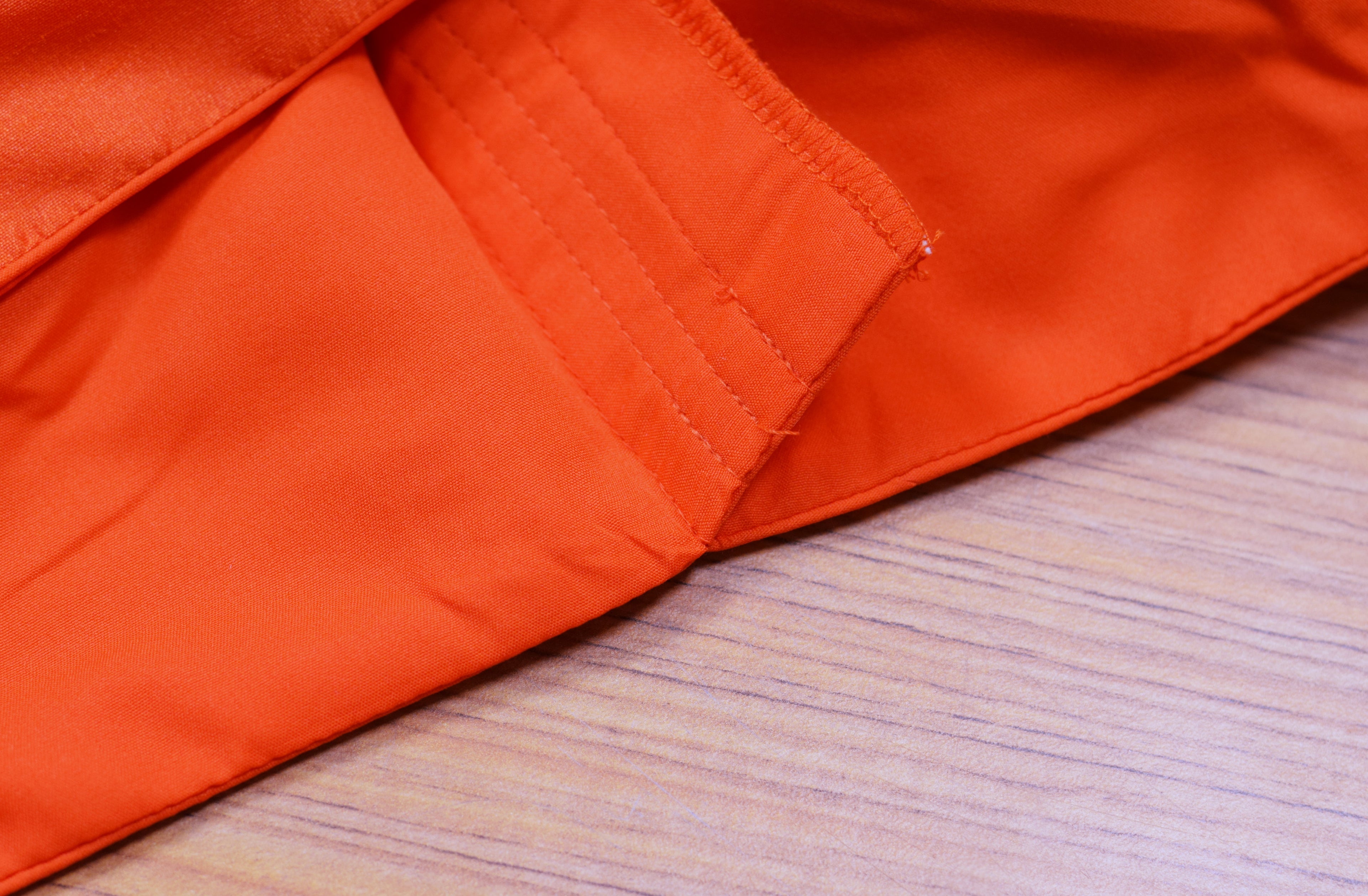 Orange Chanderi Silk Front Open Readymade Blouse | Padded Saree & Midi Blouse | Elbow Sleeve