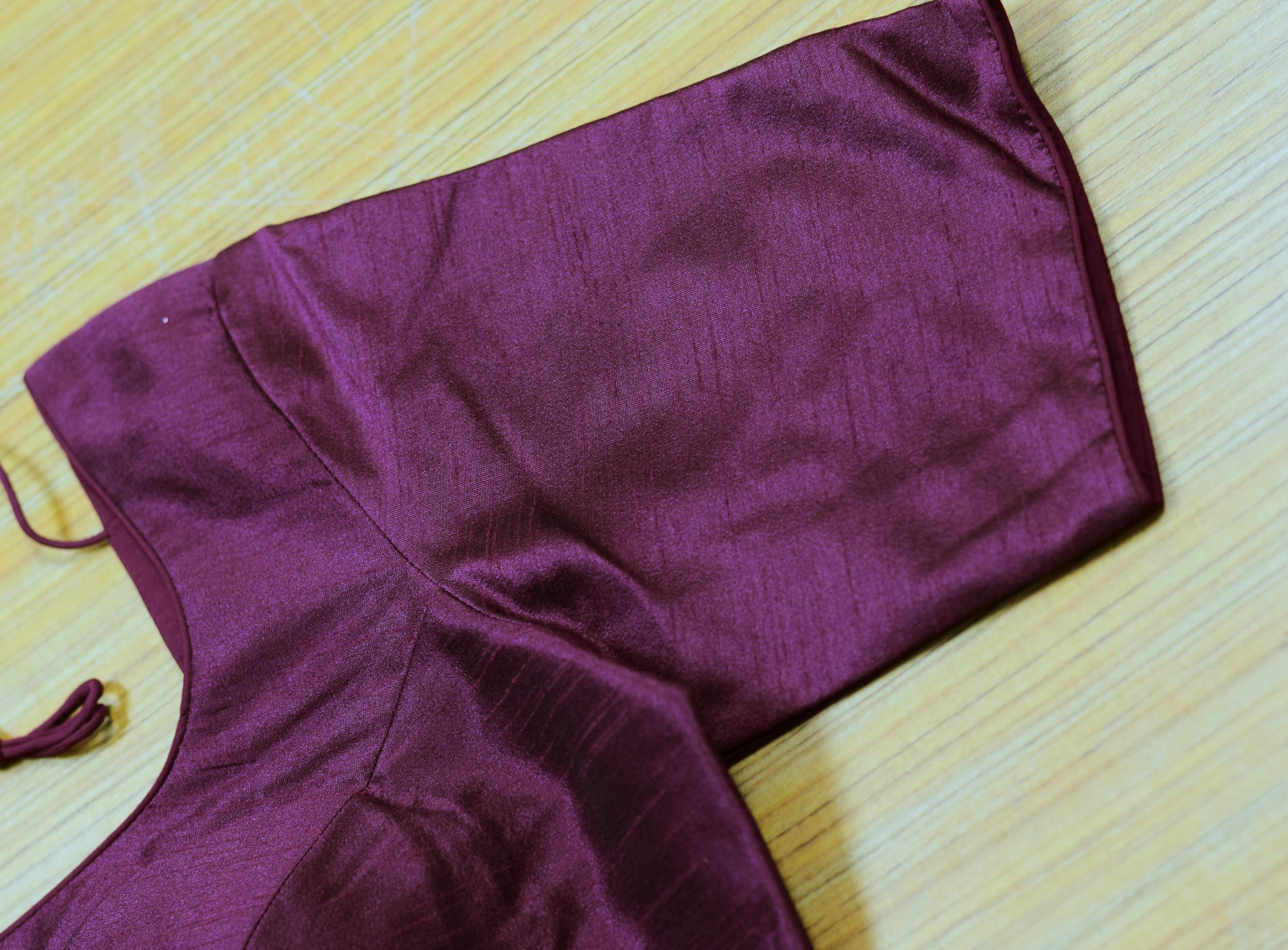 Women's Chanderi Silk Readymade Blouse – Front Open Padded Saree & Midi Blouse | Maroon