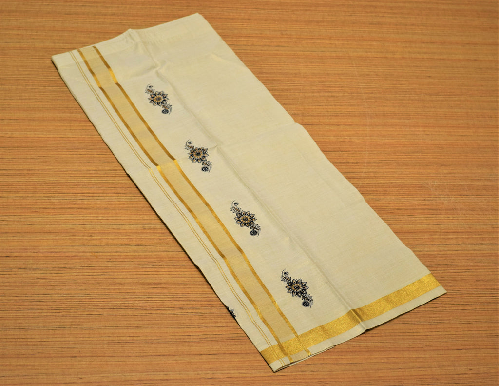 Kids Onam Shirt & Velcro Dhoti Combo Set – Cream Ethnic Shirt with Golden Kasavu Mundu | Traditional Kerala Festival Wear for Boys