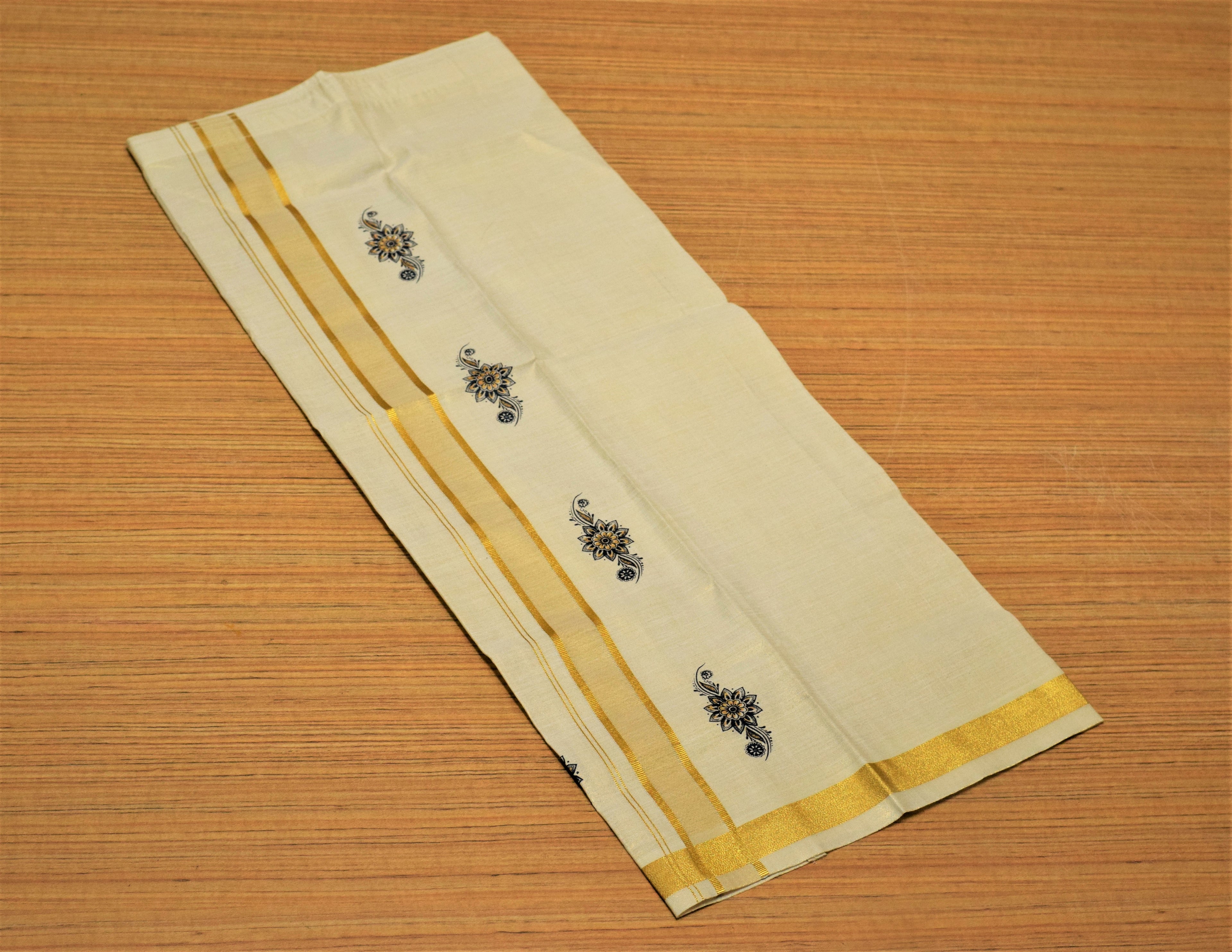 Kids Onam Shirt & Velcro Dhoti Combo Set – Cream Ethnic Shirt with Golden Kasavu Mundu | Traditional Kerala Festival Wear for Boys