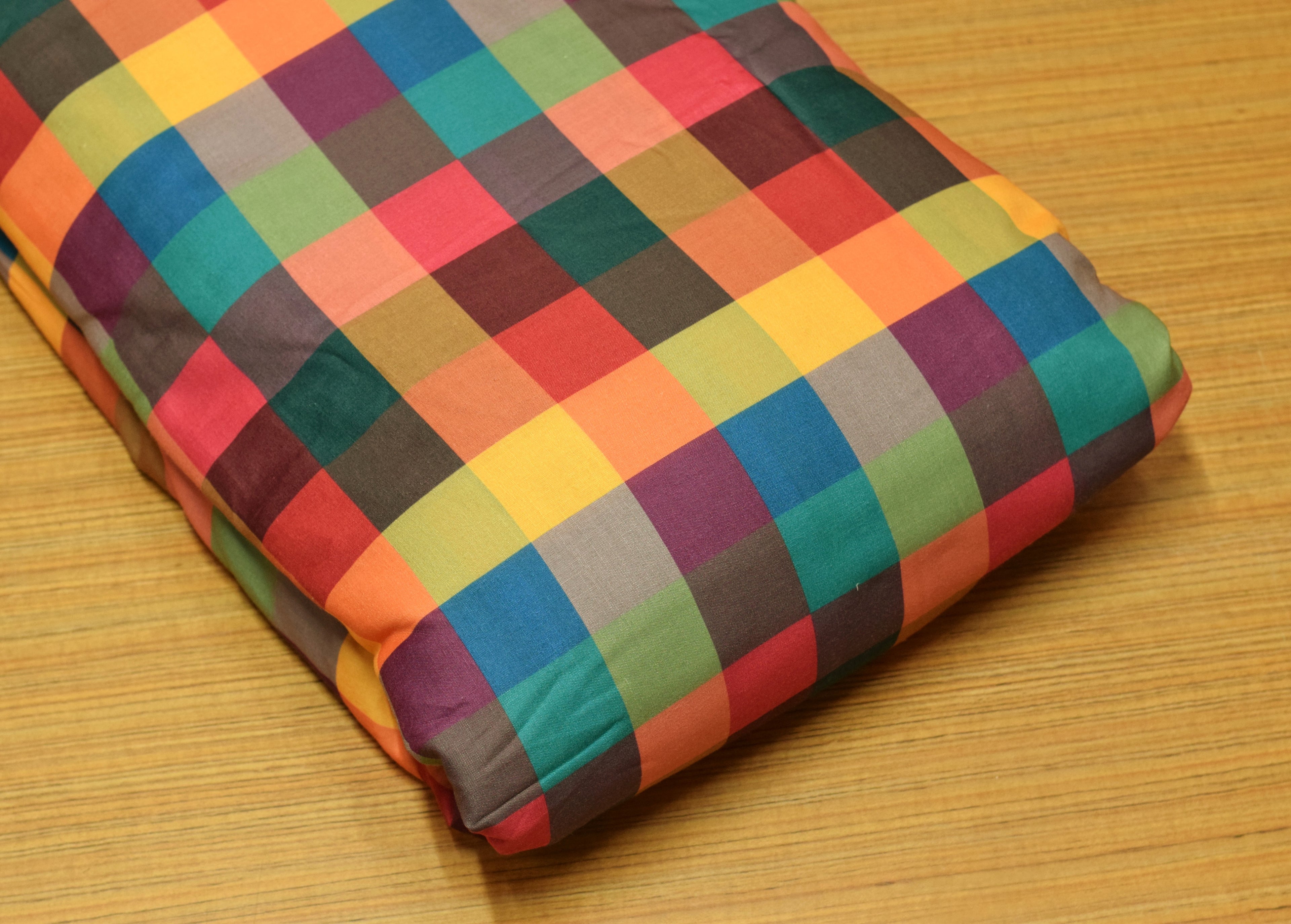 Semi Linen Running Material 58 Inch Width – Madras Check Fabric for Ladies, Men's & Kids Wear