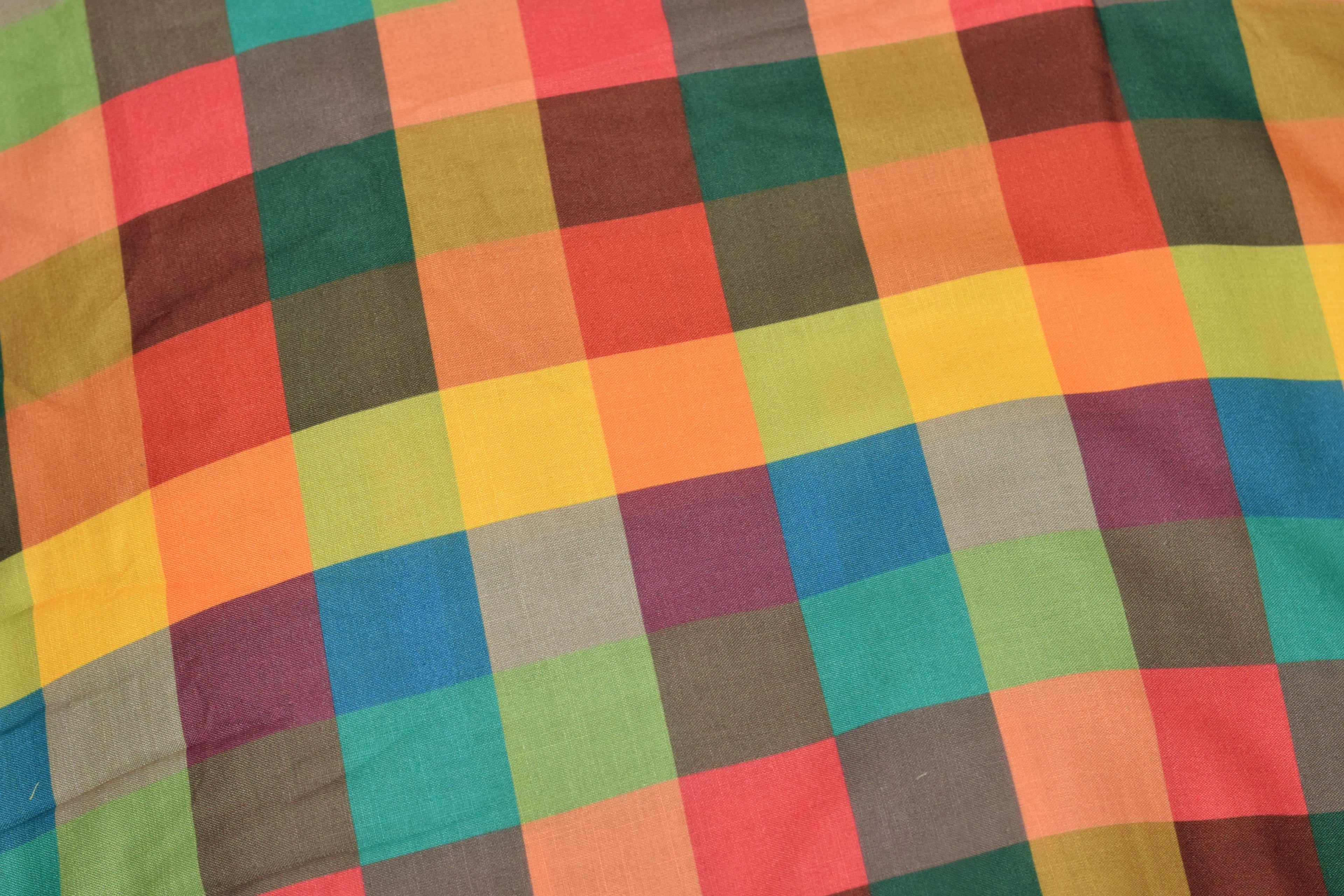 Semi Linen Running Material 58 Inch Width – Madras Check Fabric for Ladies, Men's & Kids Wear