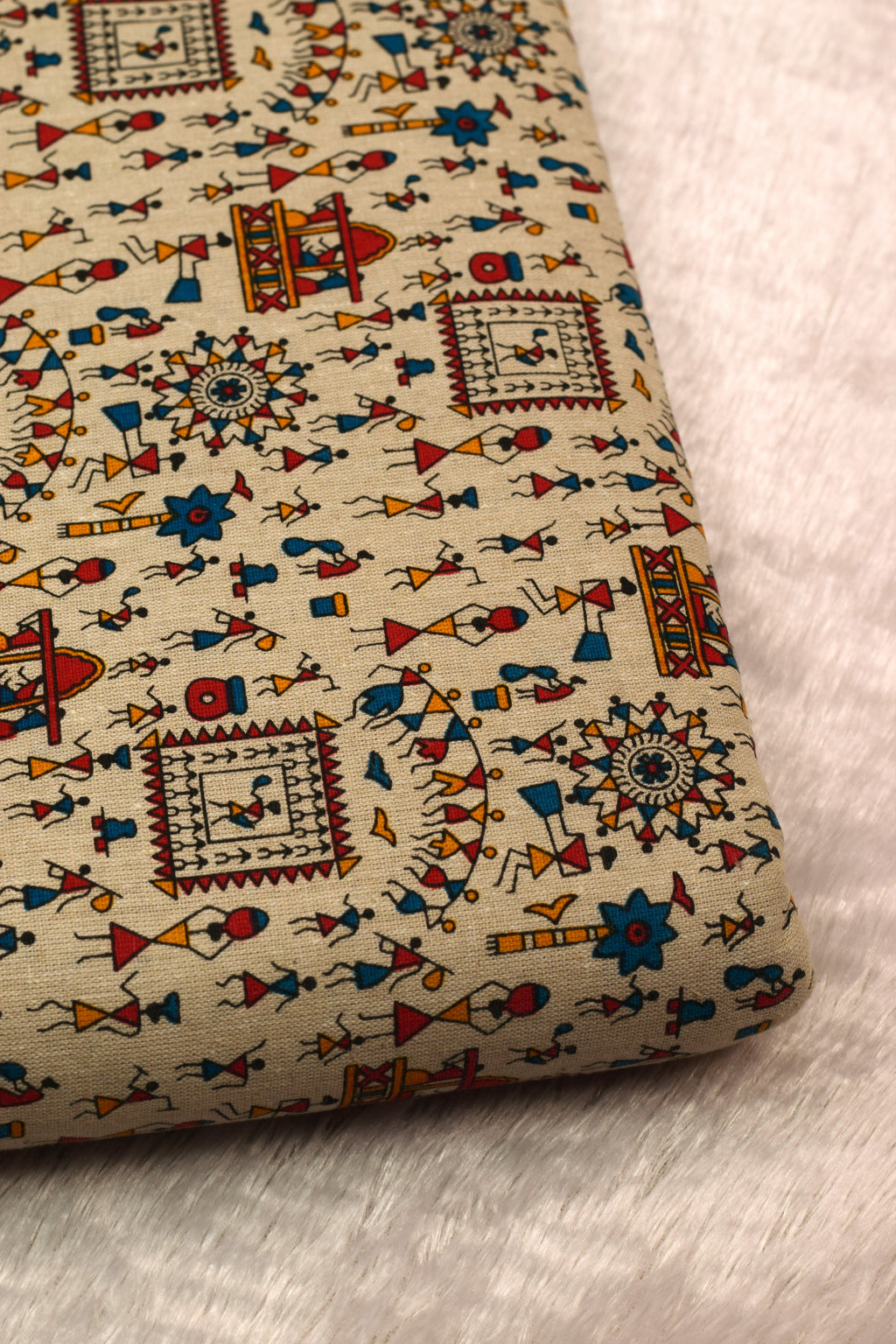 Multicolor Traditional Print Cotton Dress Material – 44 Inch Width, 2.5 Meter Top Fabric