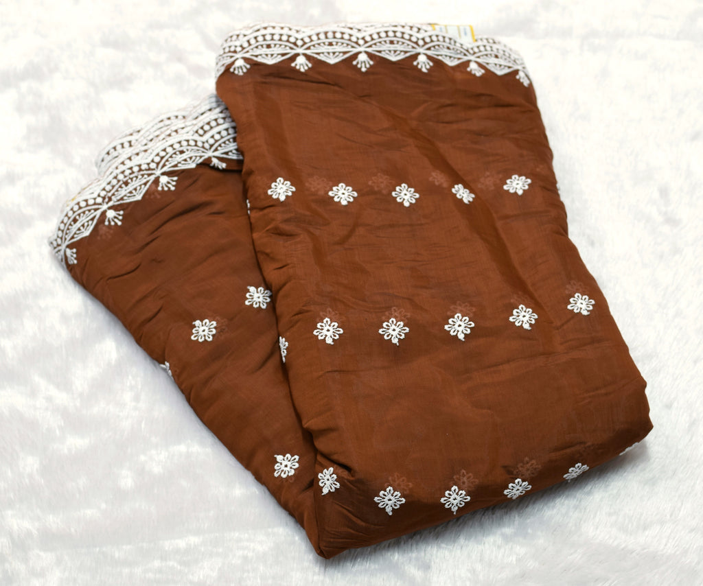 Mul Chanderi Dress Material Set – Elegant Printed Top & Bottom Fabric