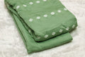 Pastel Green Mul Chanderi Dress Material with Floral Appliqué Work