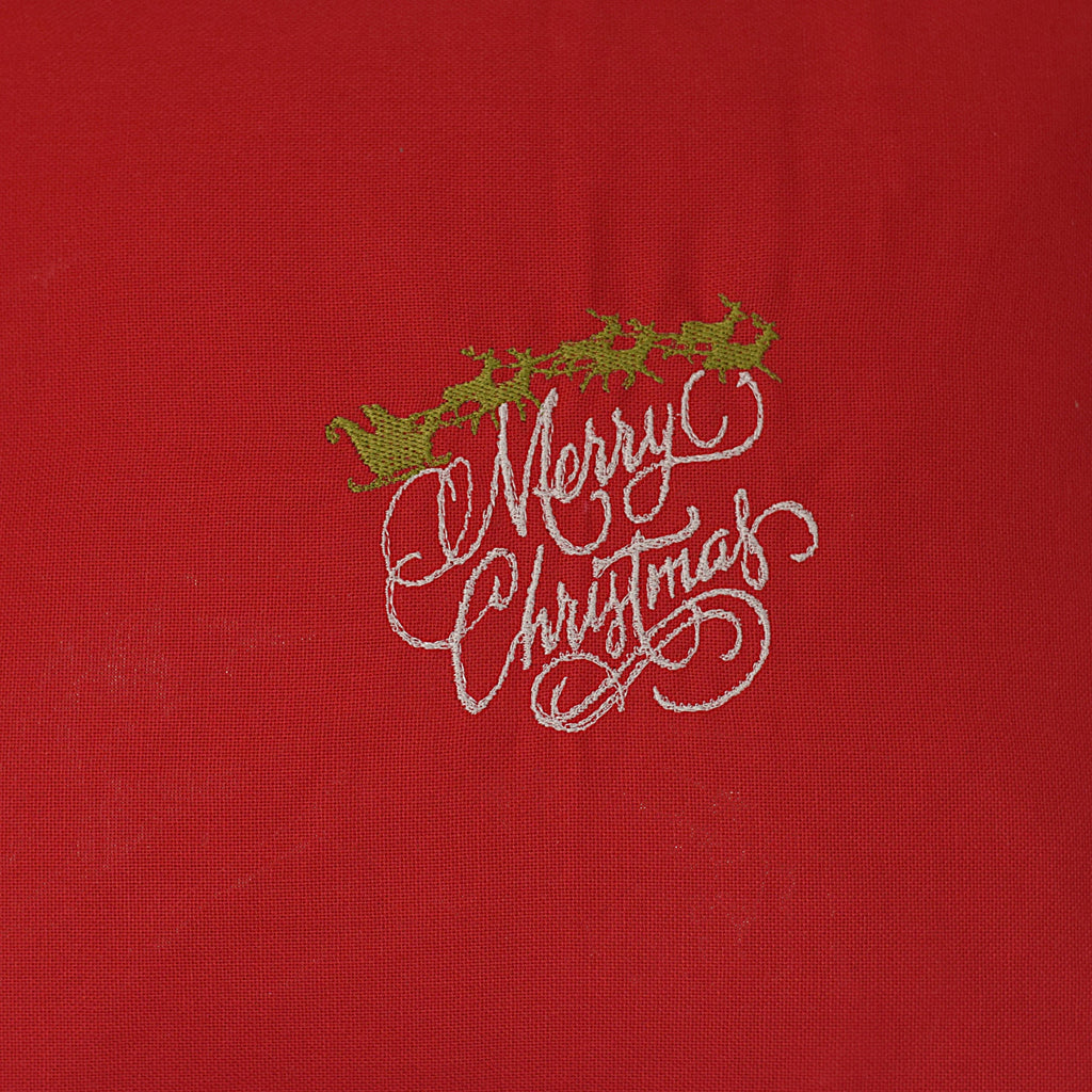 Christmas Red Cushion Cover 16x16 – Embroidered Merry Christmas with Lace – Nushio by Pulpel – view 3