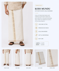 Title: Premium  Cotton Double Mundu with Golden Zari and Grey Border